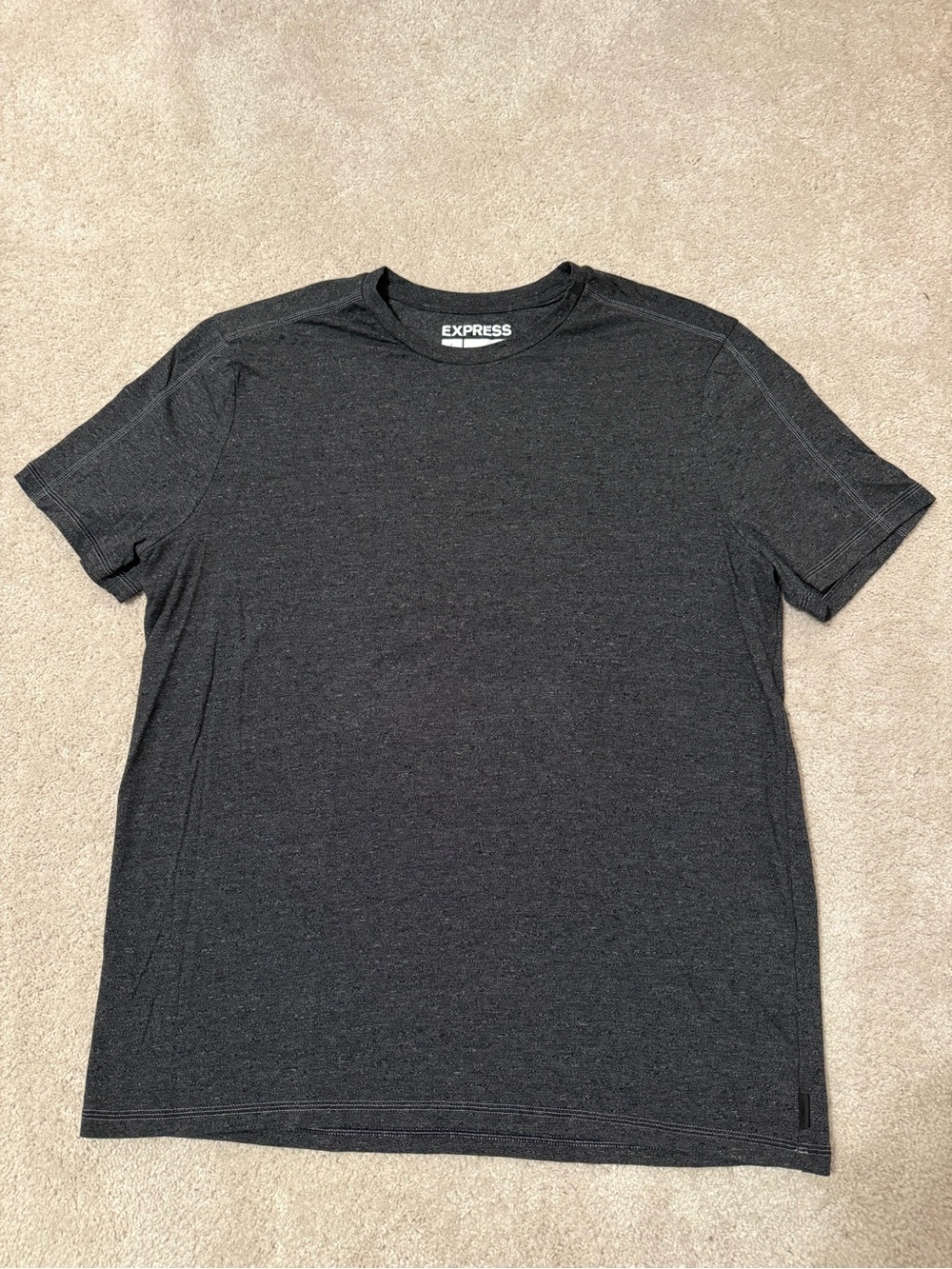 Express Men's Short-Sleeve Crew Tee — L Charcoal